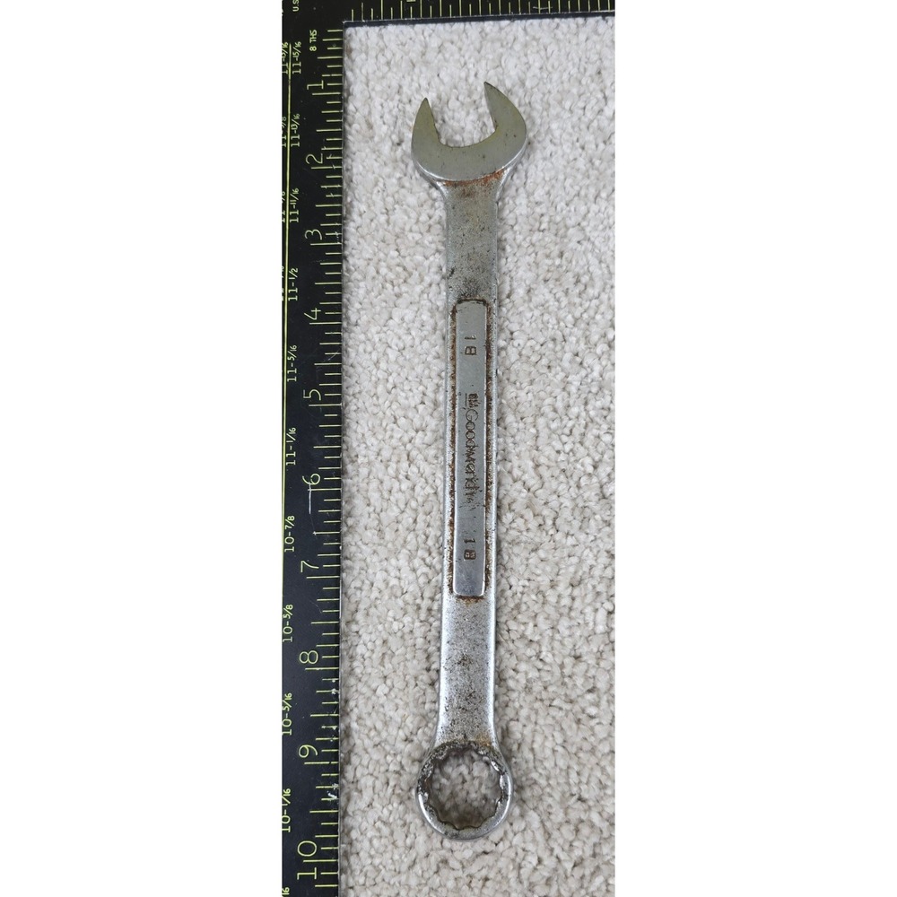 Goodwrench Combination Wrench Silver 18mm 12-Point Box End Vintage Hand Tool